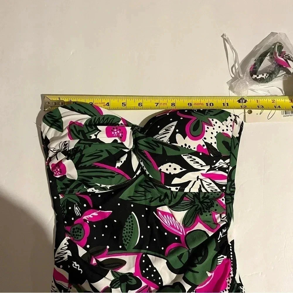 Anne Cole Womens Floral Sleeveless Halter Strap Pull-On One Piece Swimsuit NWT 6 - Picture 8 of 11